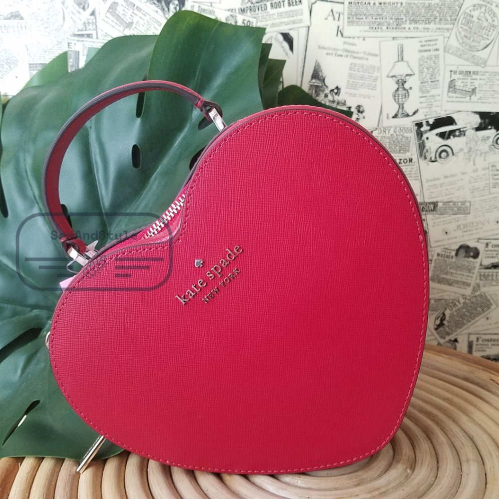 ♥️ Kate Spade NWT New York Crossbody Red Love Shack Heart Purse Valentine - Picture 9 of 16